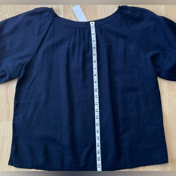 NWT Loft Linen Blend Puff Sleeve Top Small - Picture 8 of 11